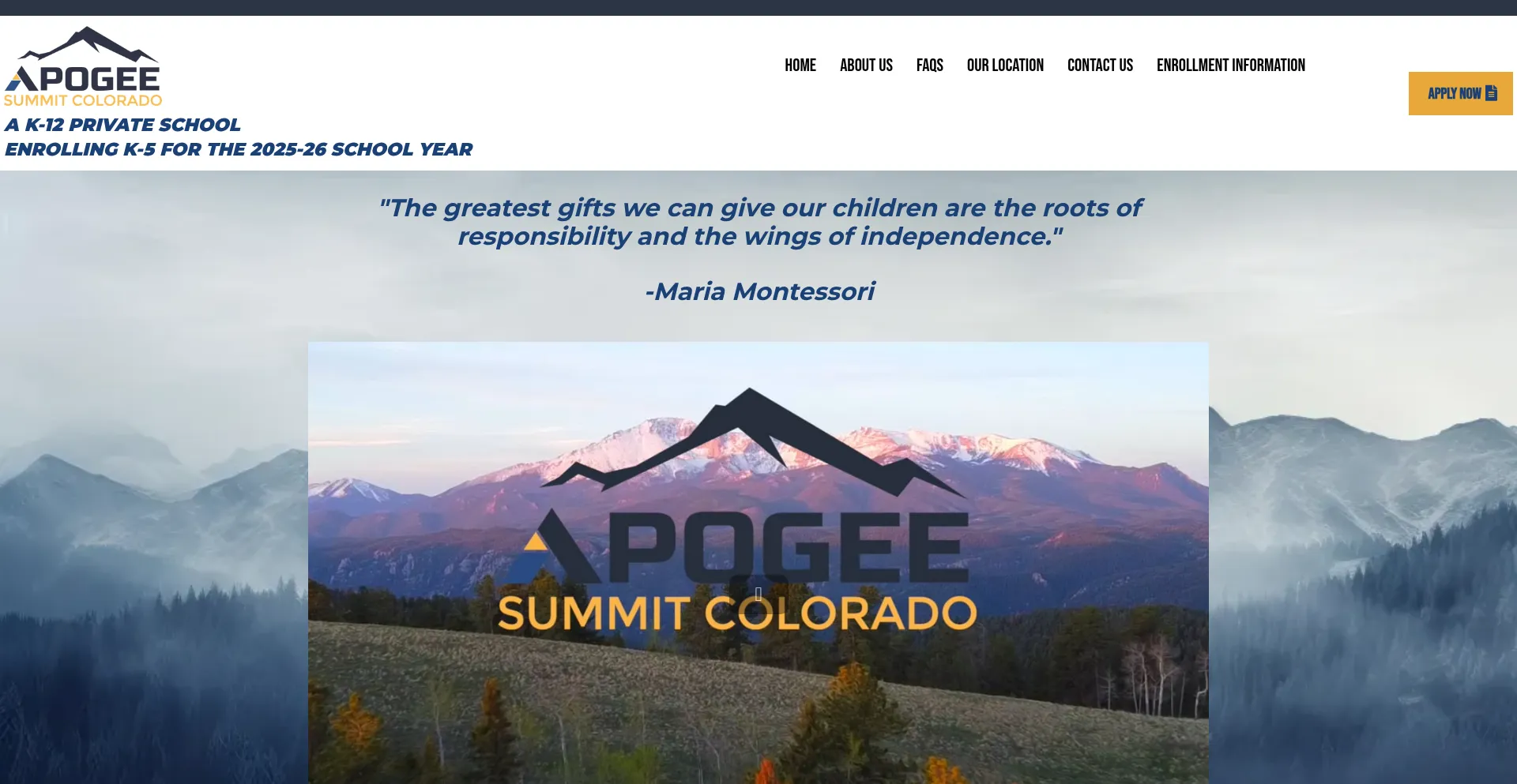 Website screenshot of Apogeesummitco.com