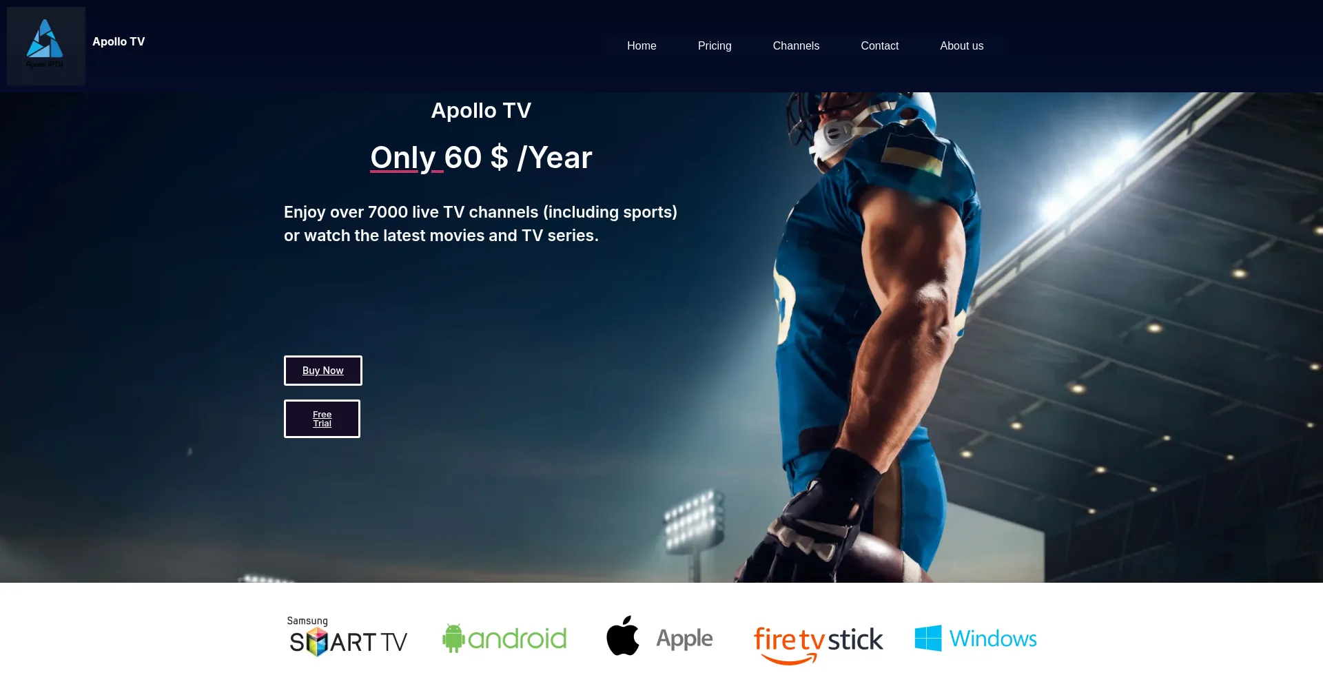 Website screenshot of Apollo-tv.net