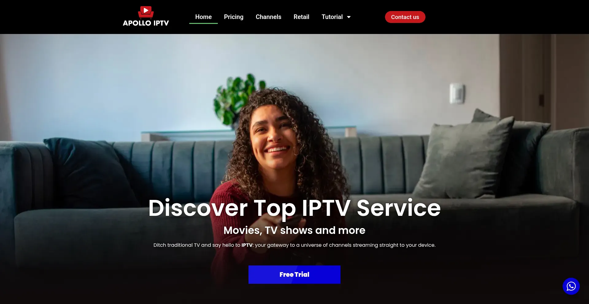 Website screenshot of Apollotvpro.com