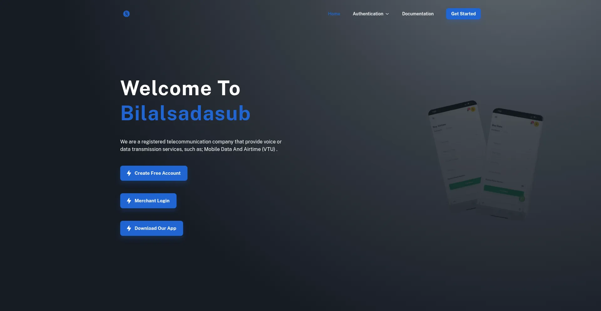 Website screenshot of App.bilalsadasub.com
