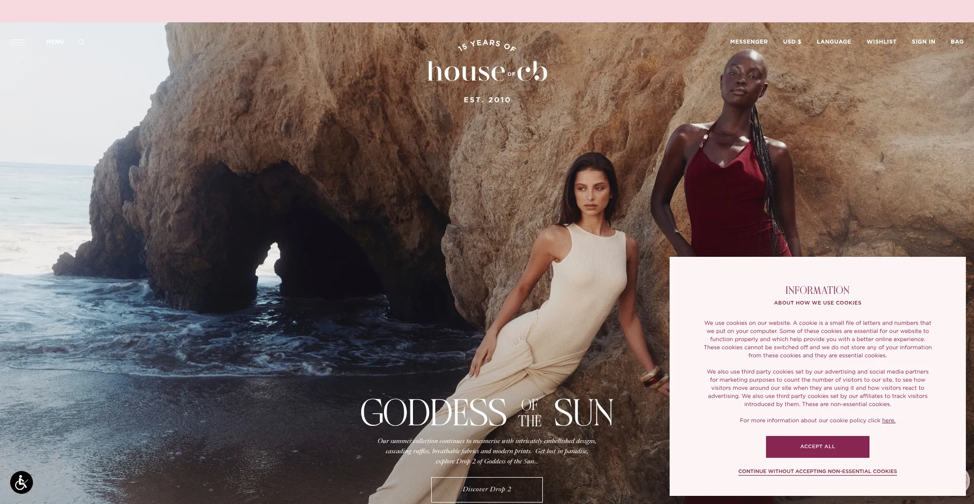 Website screenshot of App.houseofcb.com
