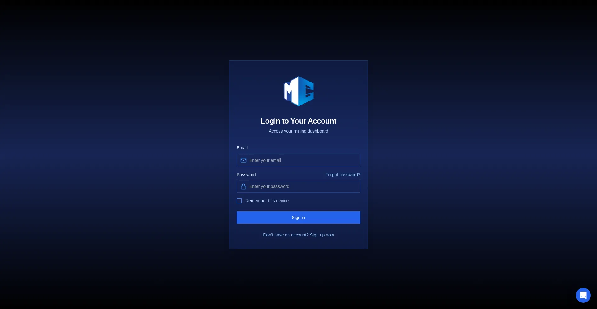 Website screenshot of App.minercards.com
