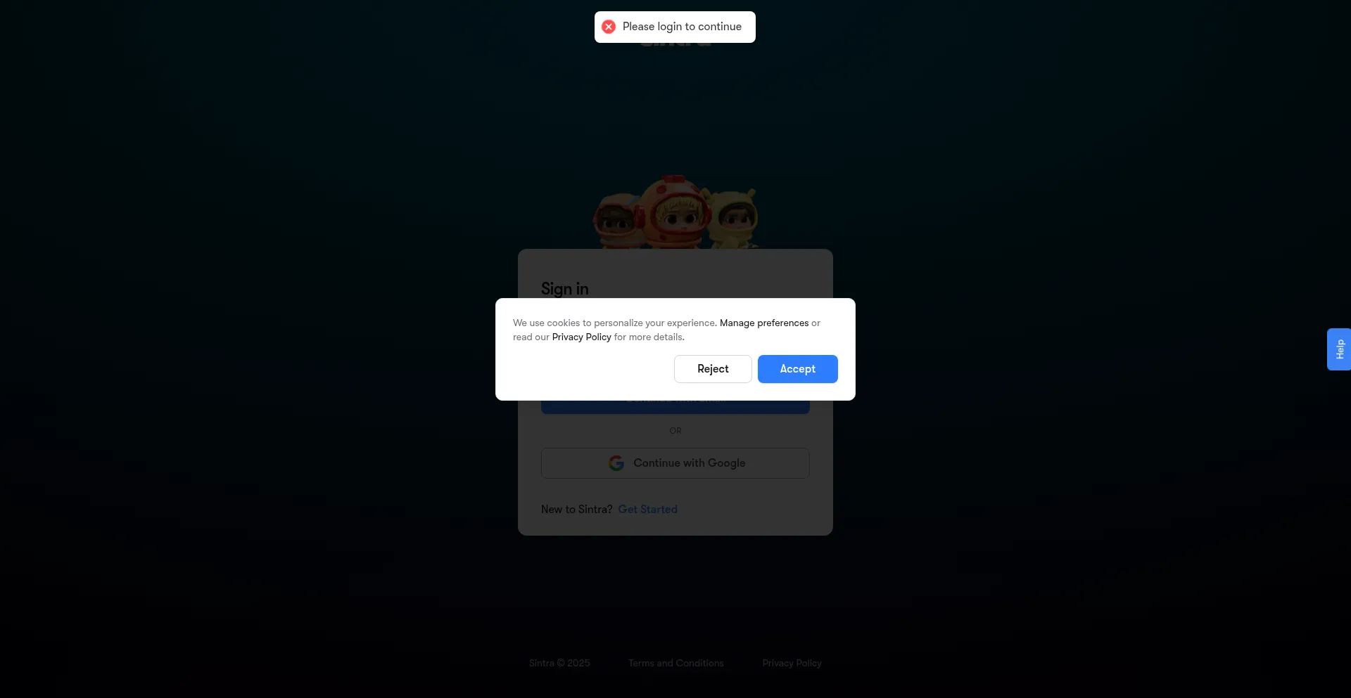 App.sintra.ai Screenshot