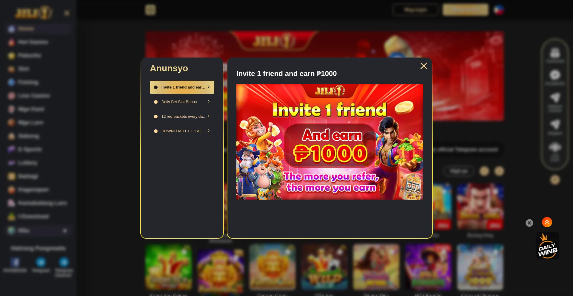 Website screenshot of Appjili1.vip