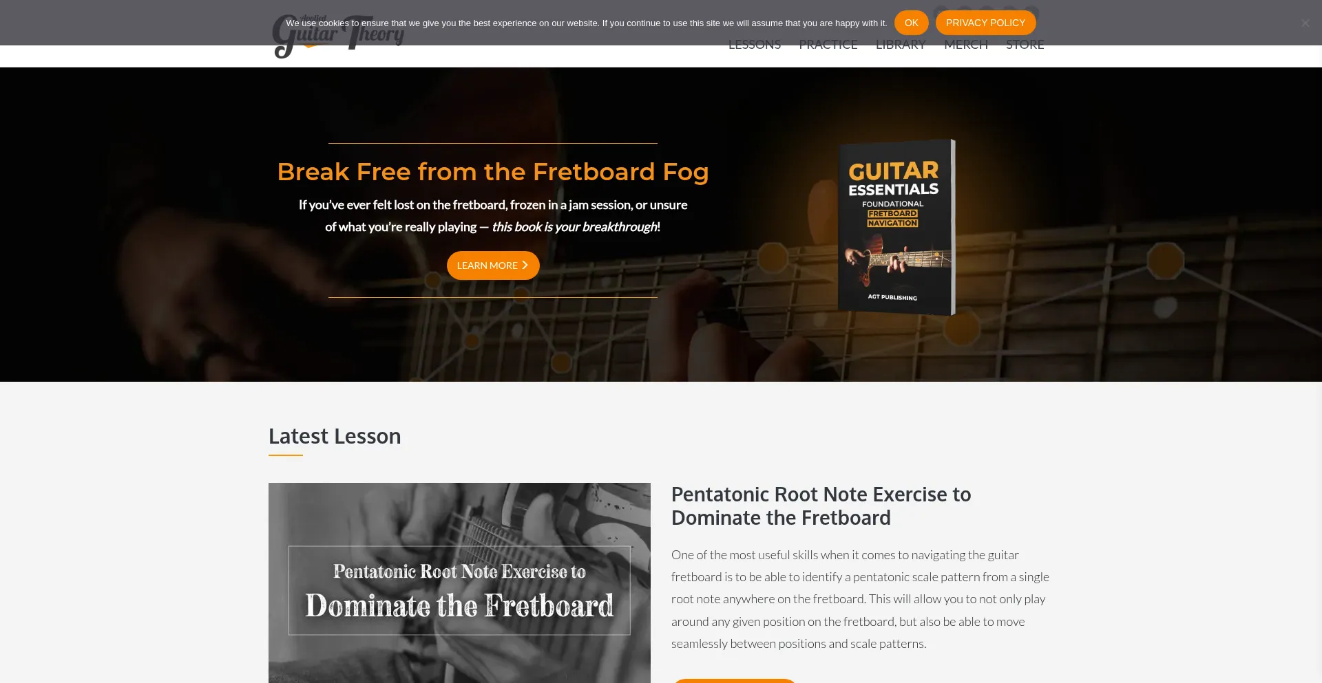 Website screenshot of Appliedguitartheory.com
