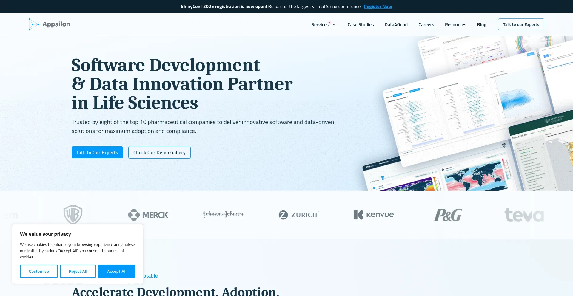 Website screenshot of Appsilon.com
