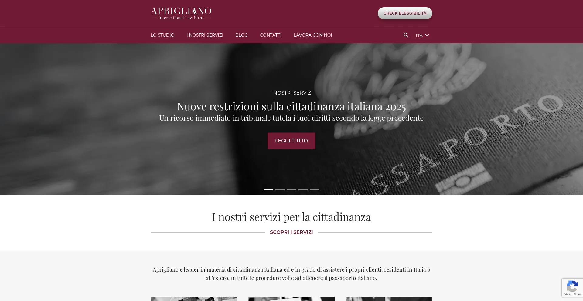 Website screenshot of Apriglianos.com