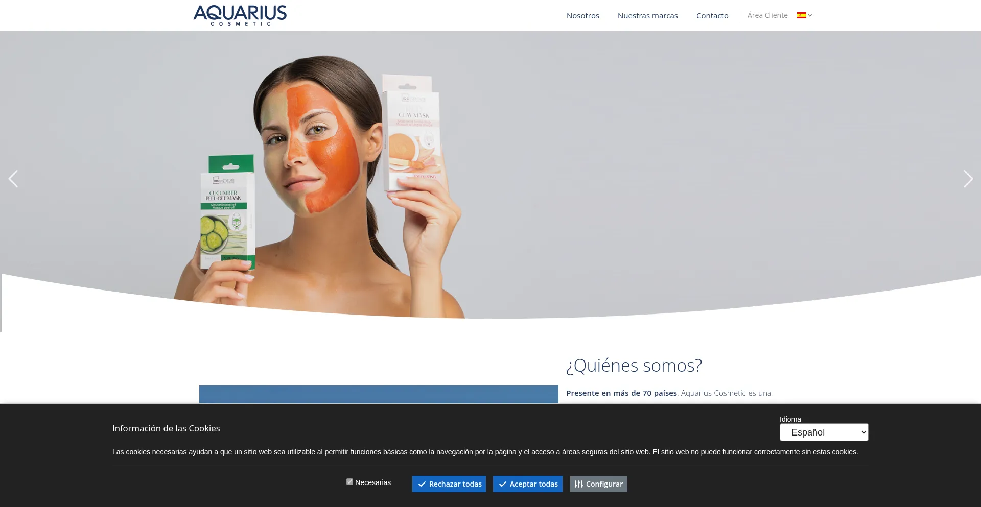 Website screenshot of Aquariuscosmetic.com