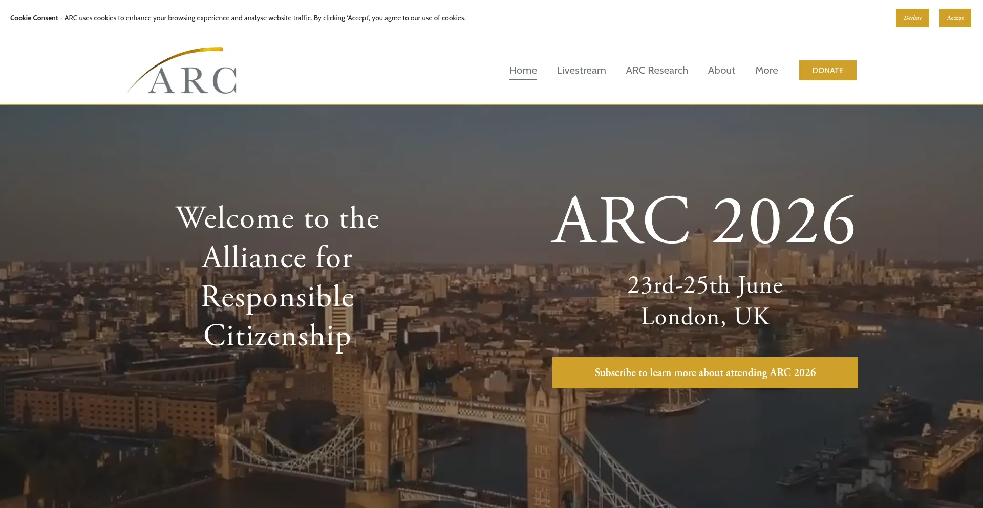 Website screenshot of Arcforum.com