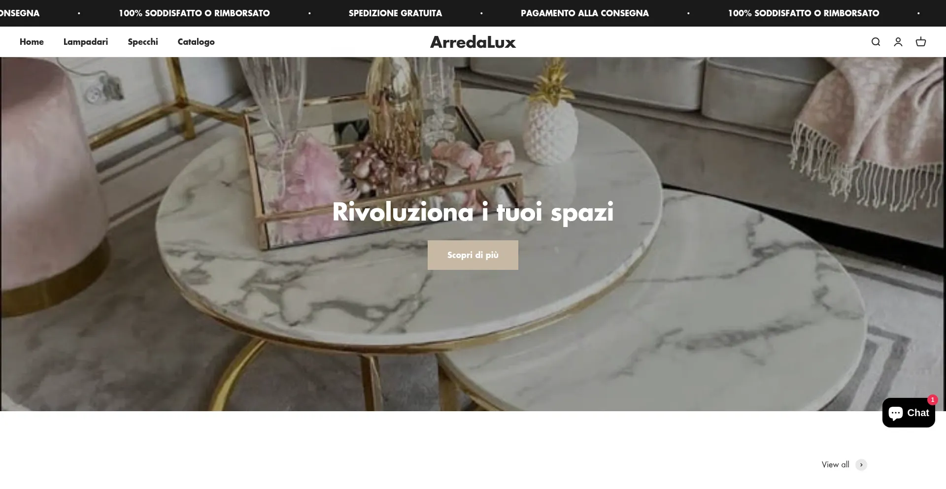 Website screenshot of Arredalux.com