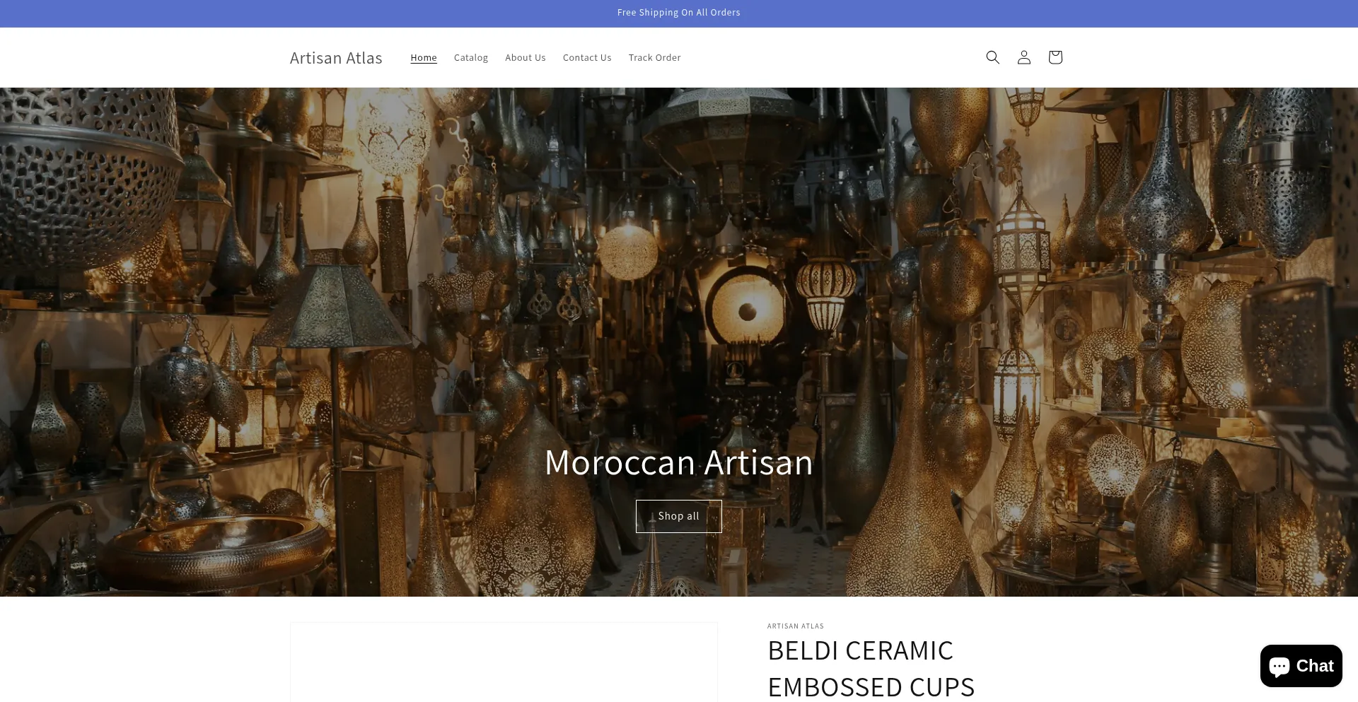 Website screenshot of Artisanatlas.shop