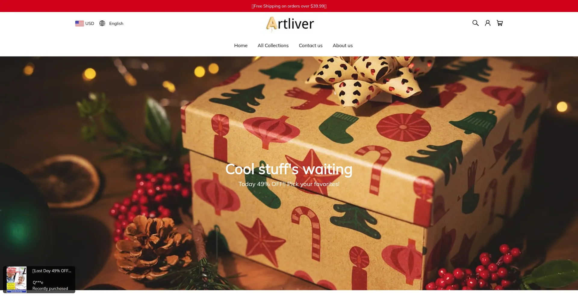 Website screenshot of Artliver.com