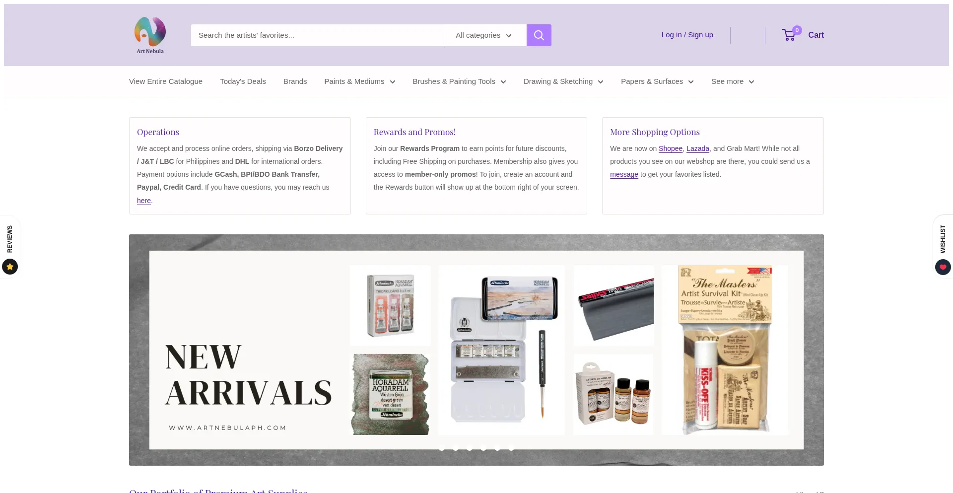 Website screenshot of Artnebulaph.com