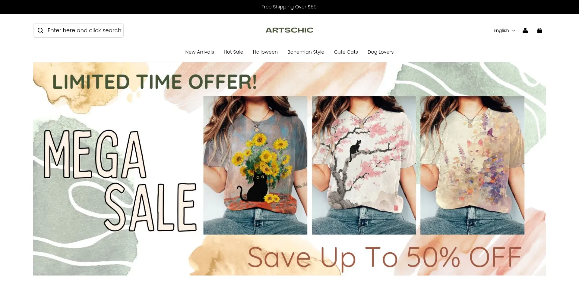 Website screenshot of Artschic.com