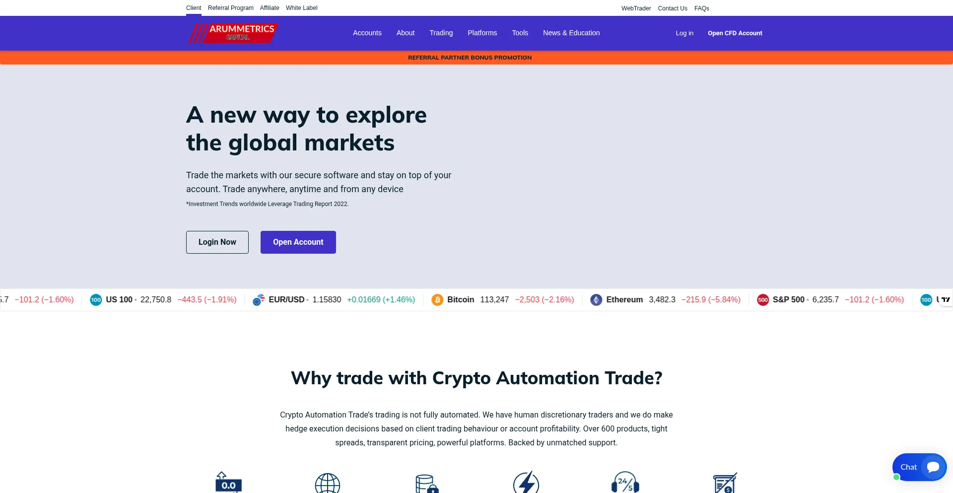 Website screenshot of Arummetricscapital.com