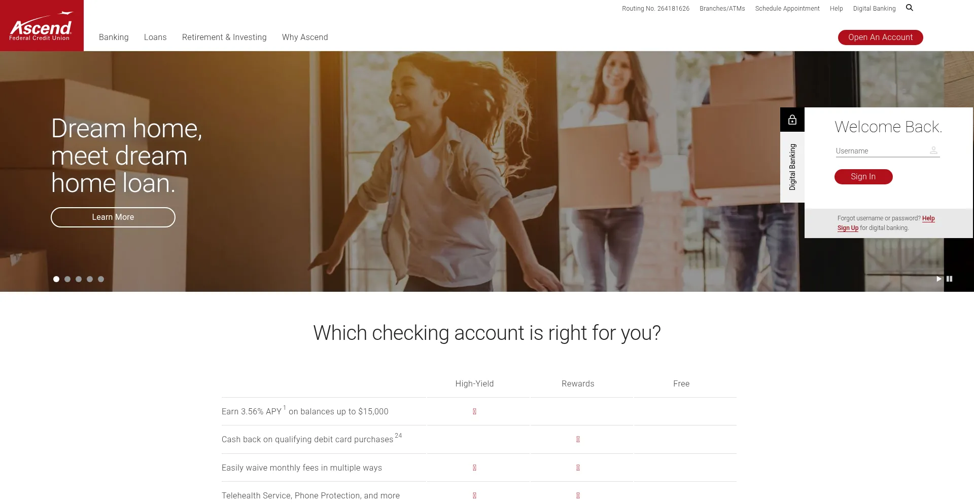 Website screenshot of Ascend.org