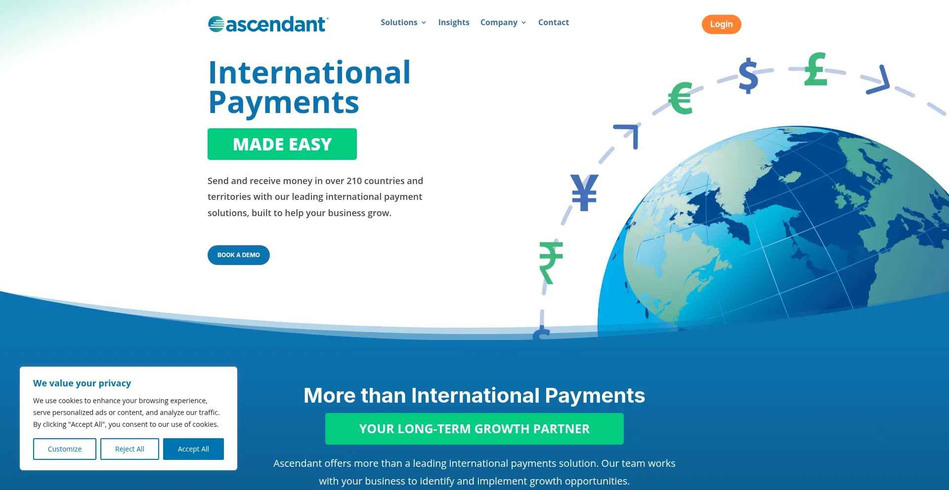 Website screenshot of Ascendant.world