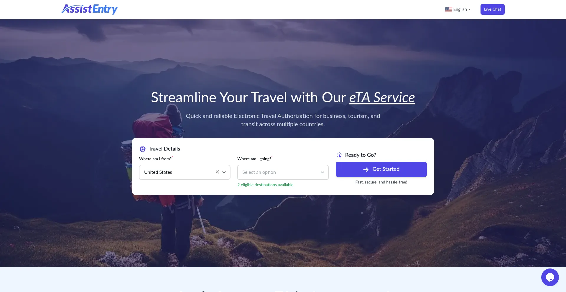 Website screenshot of Assistentry.com