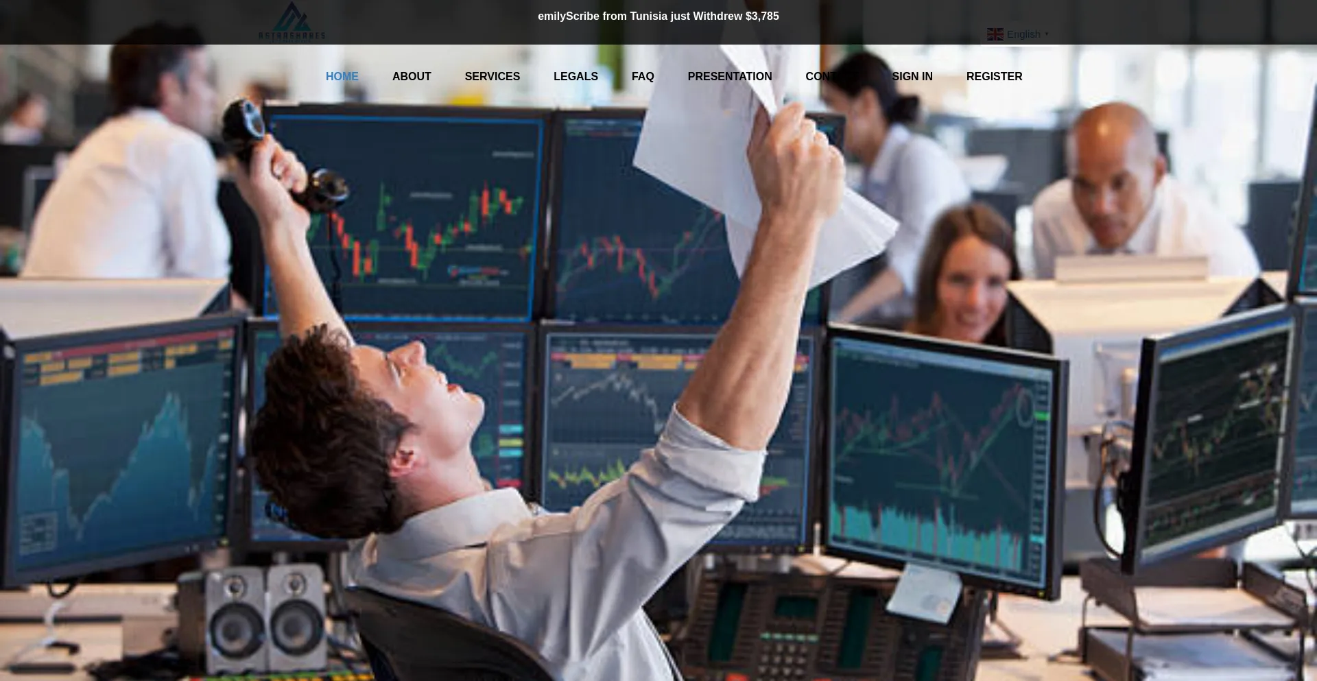 Website screenshot of Astrashares.com