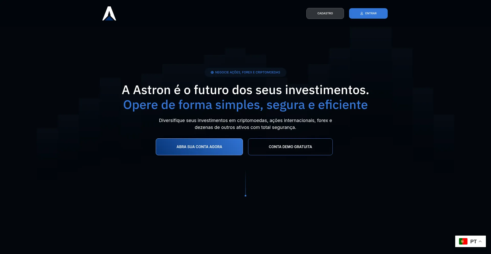 Website screenshot of Astronbroker.com