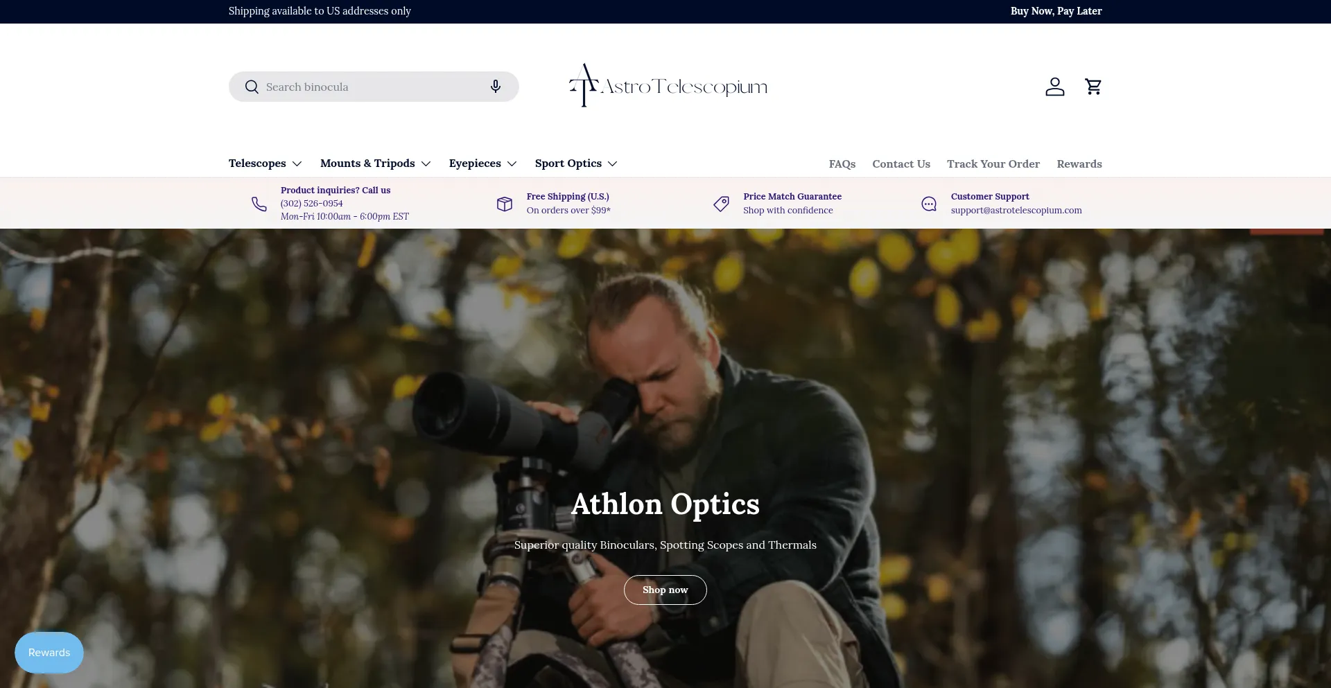 Website screenshot of Astrotelescopium.com