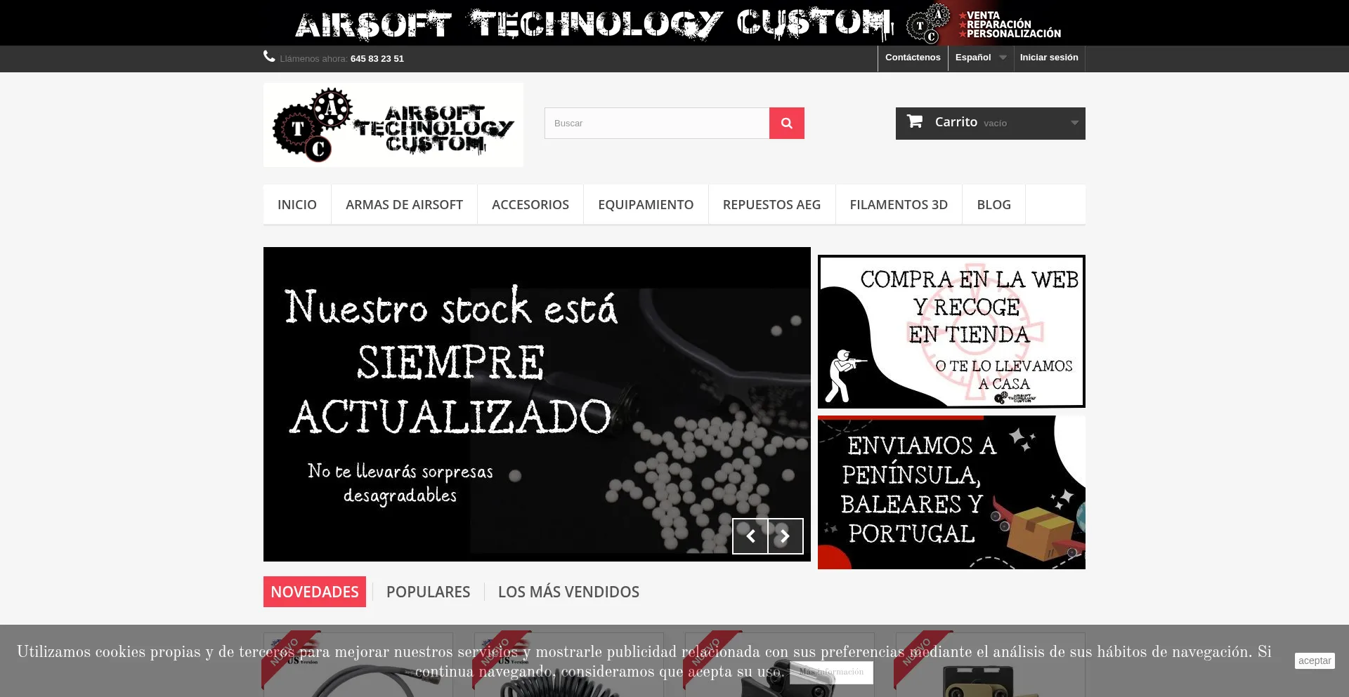 Website screenshot of Atcustom.es