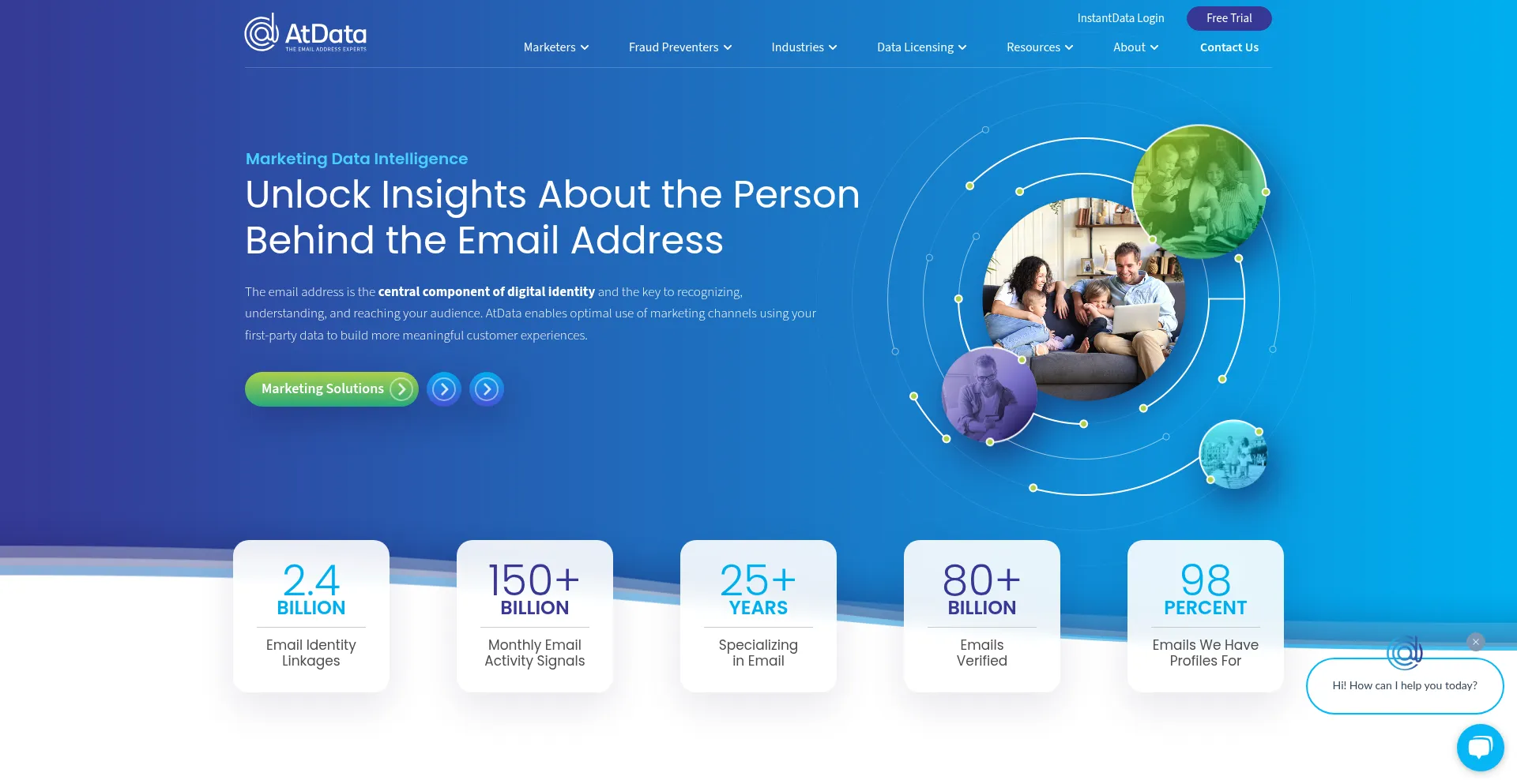 Website screenshot of Atdata.com