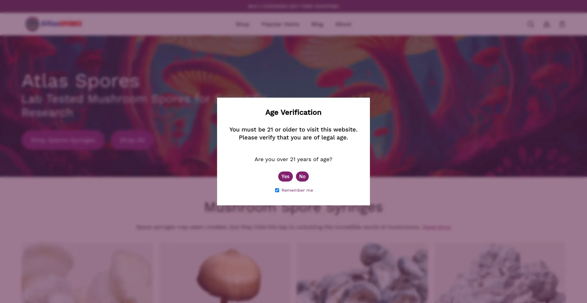 Website screenshot of Atlasspores.com