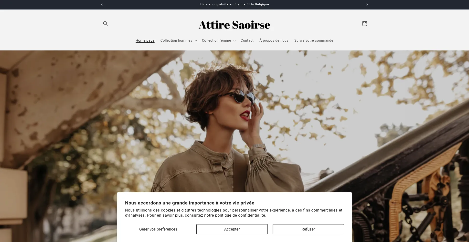 Website screenshot of Attiresaoirse.com
