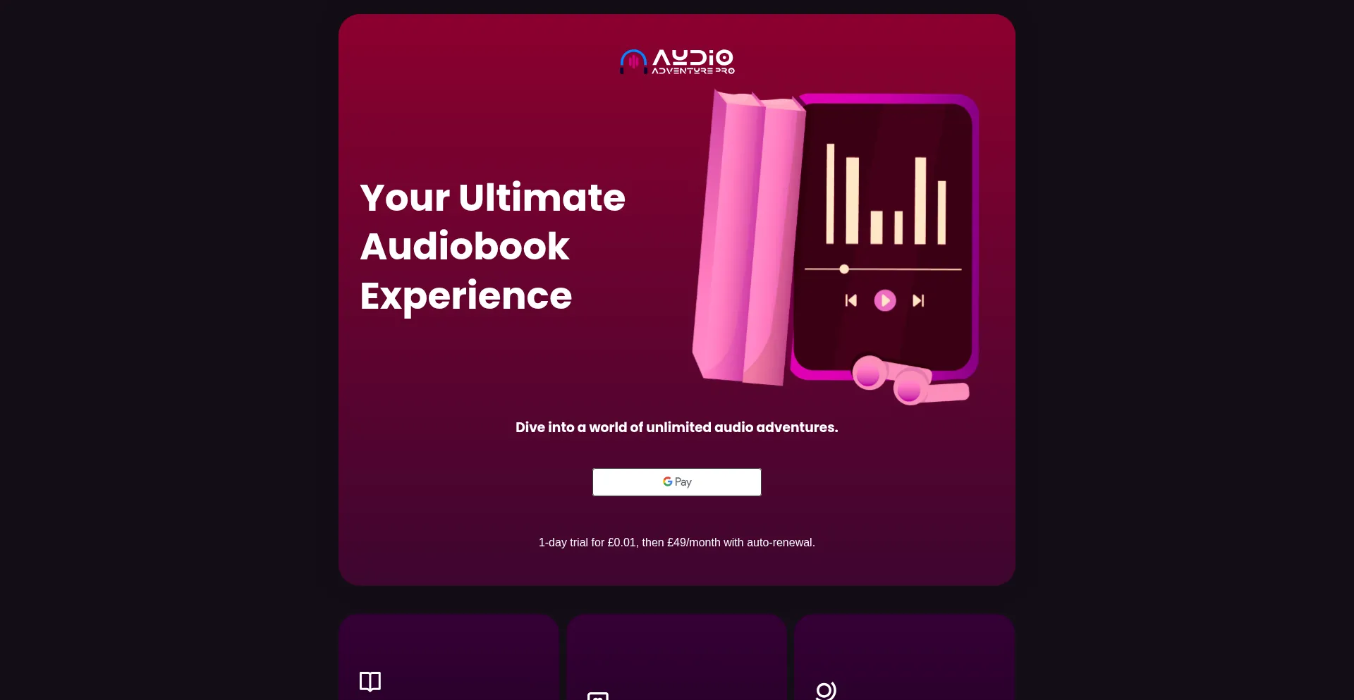 Website screenshot of Audiopro-academy.com