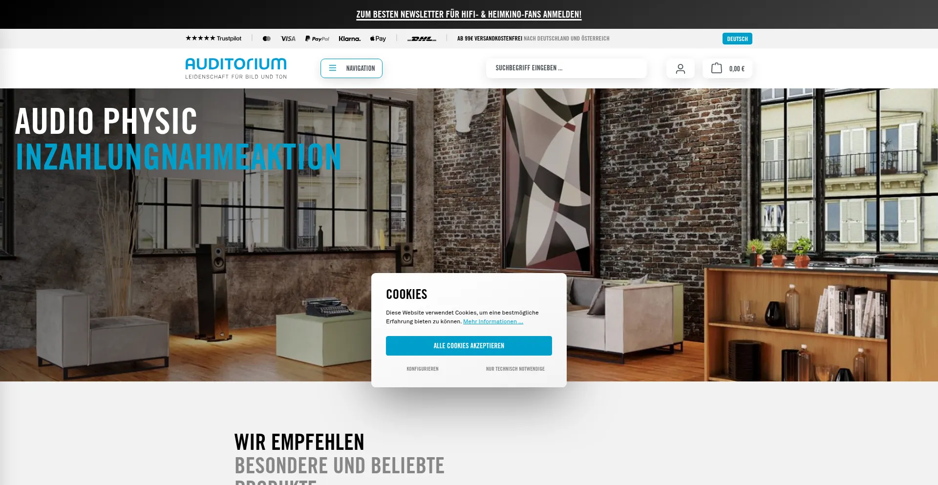 Website screenshot of Auditorium.de