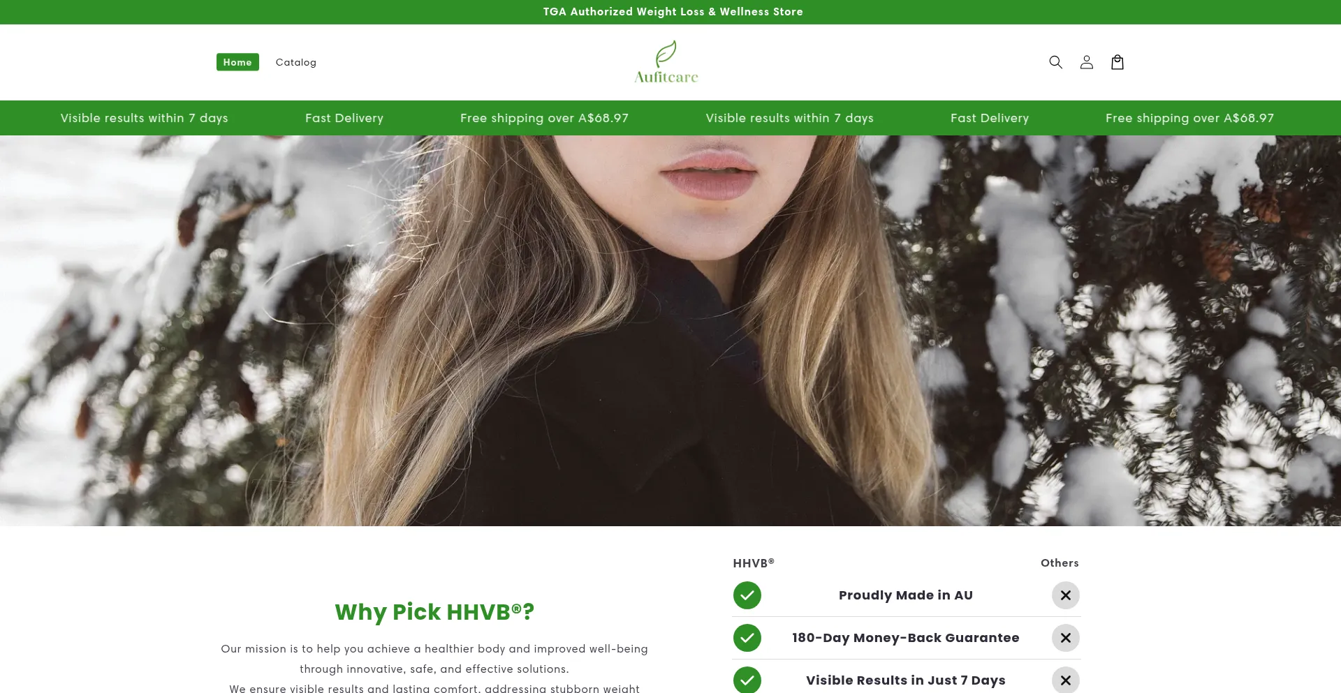 Website screenshot of Aufitcare.com