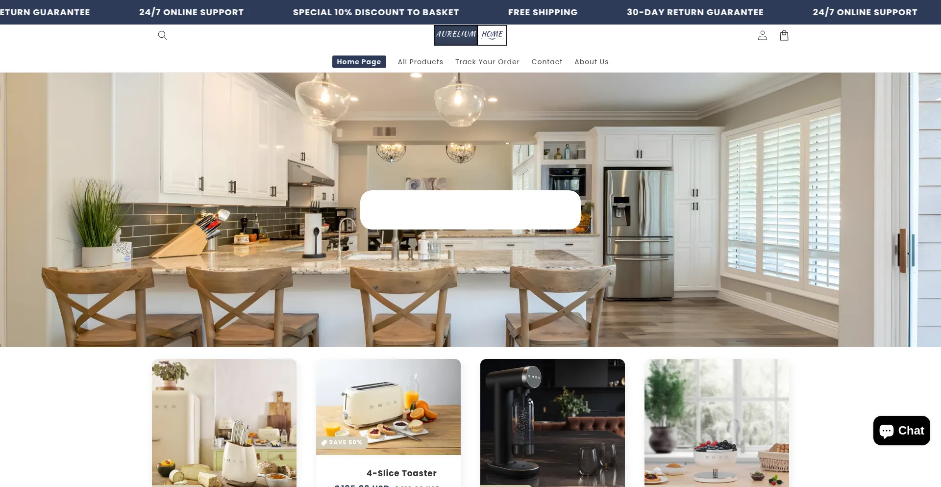 Website screenshot of Aureliumhome.com
