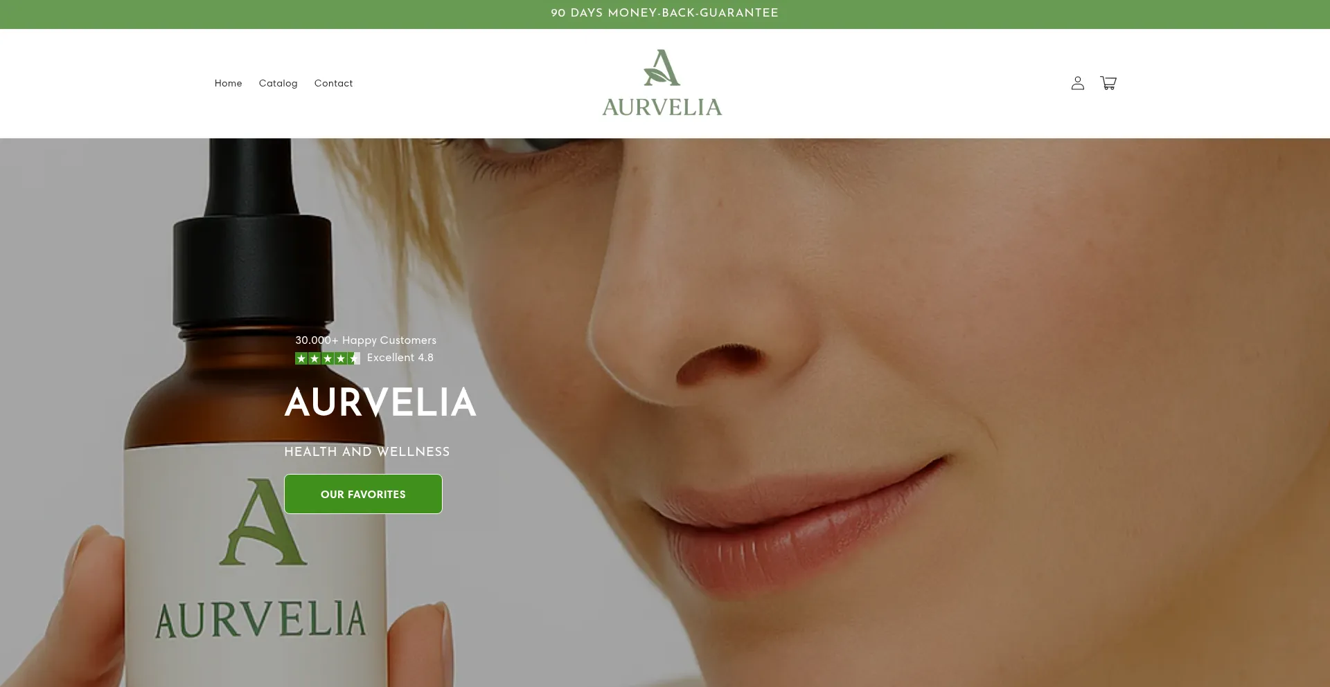Website screenshot of Aurvelia-beauty.com