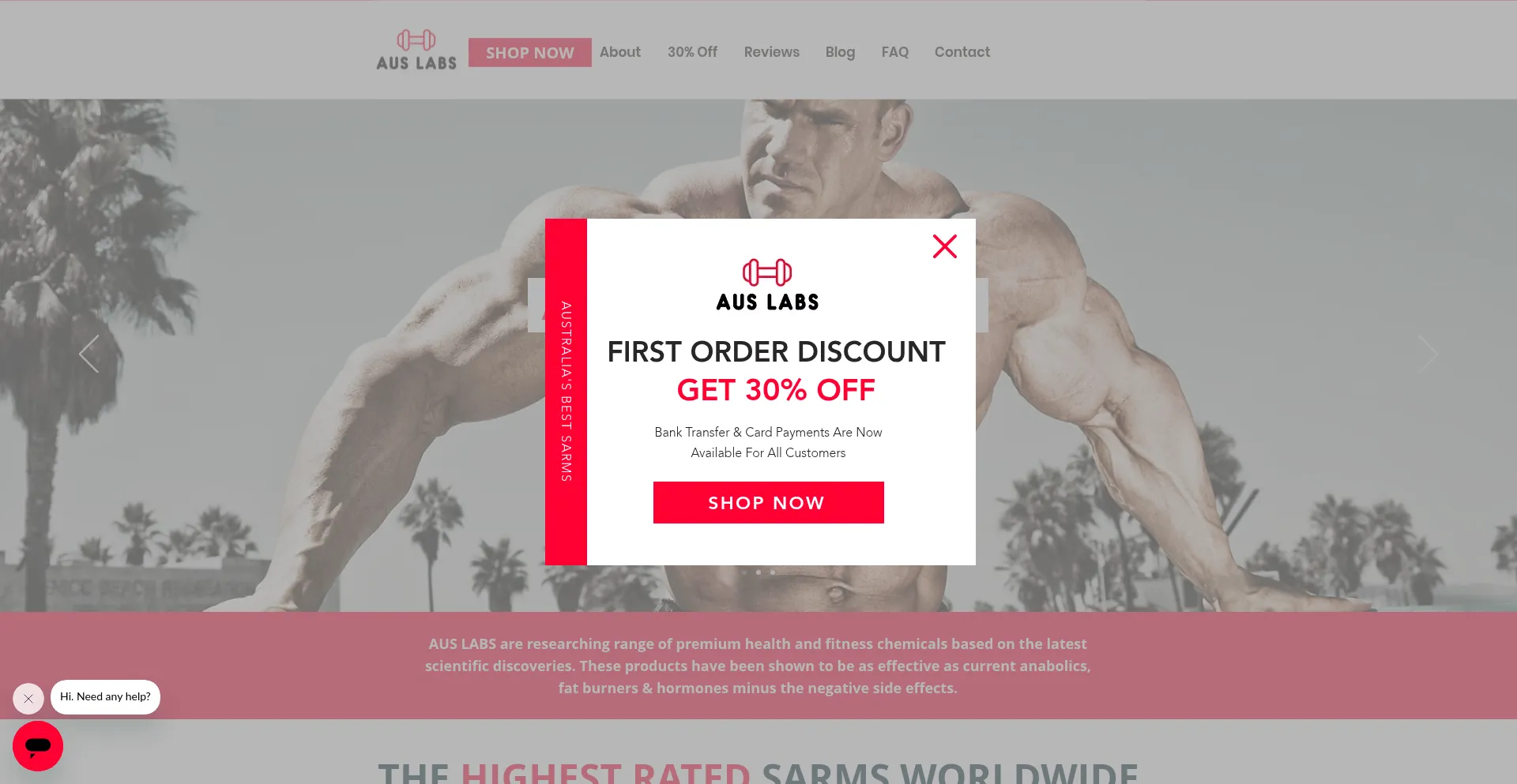 Website screenshot of Auslabs.fi