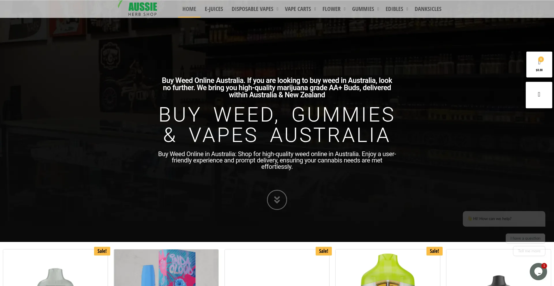 Website screenshot of Aussieherb.com.au