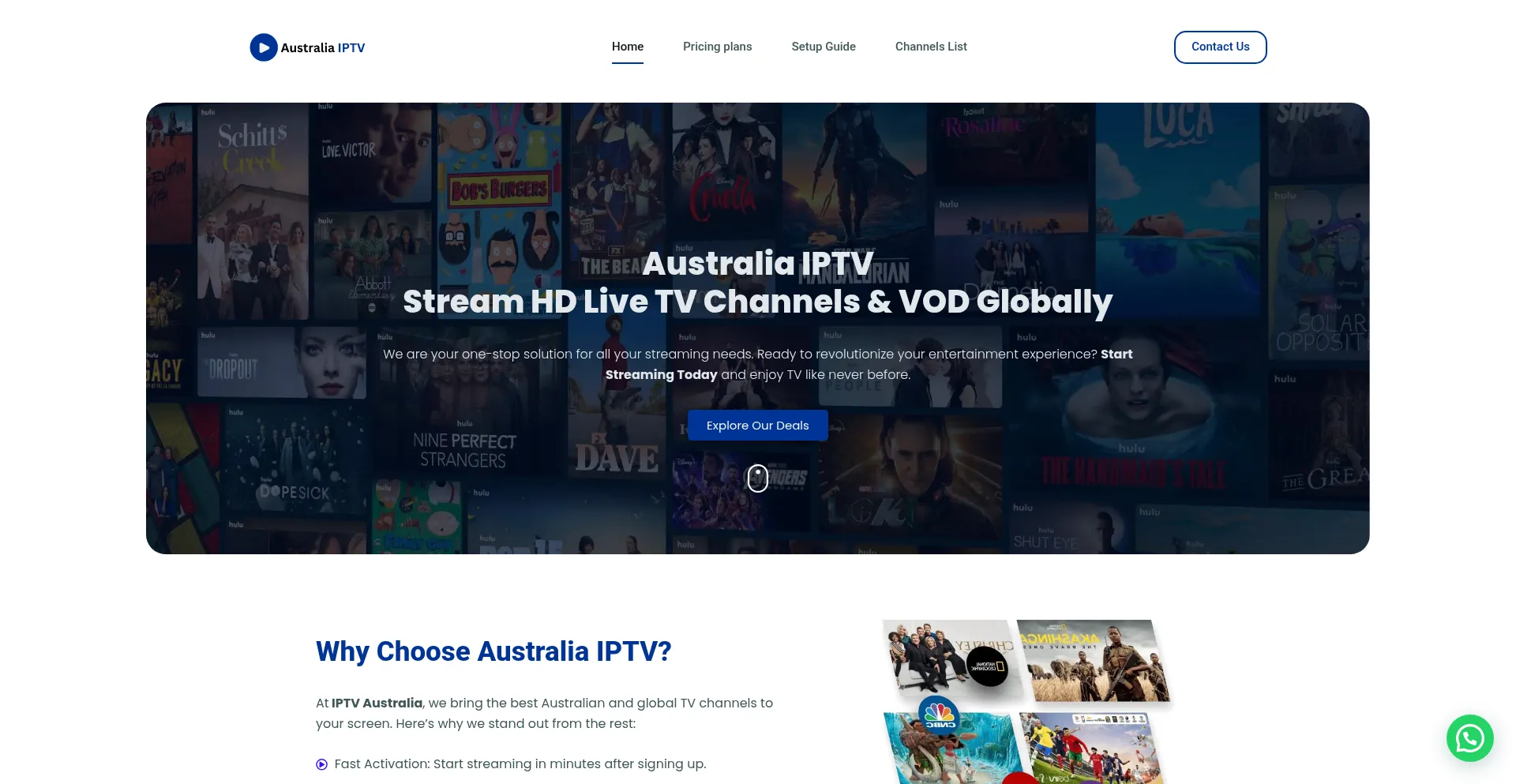 Website screenshot of Australiaiptv.net