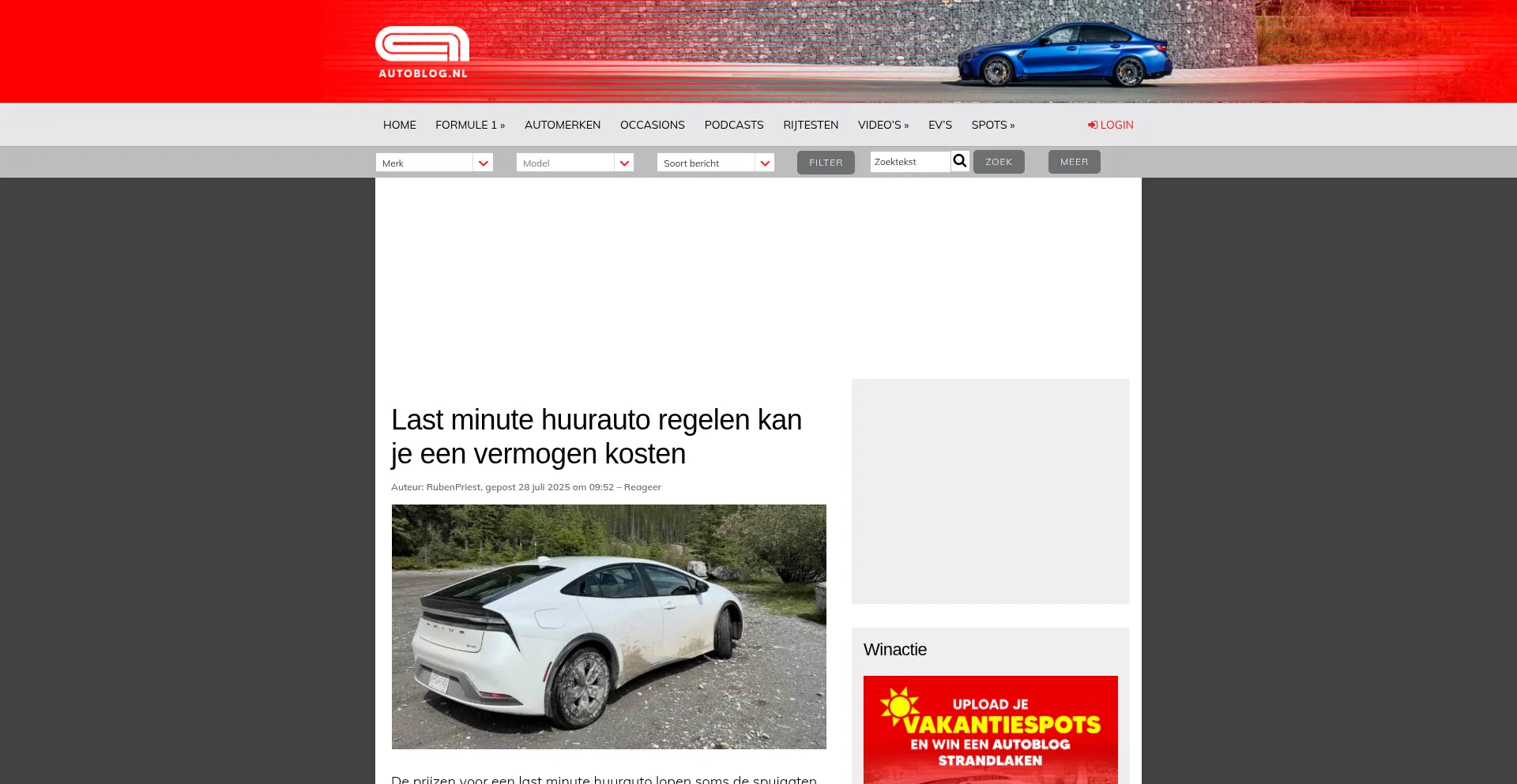 Website screenshot of Autoblog.nl