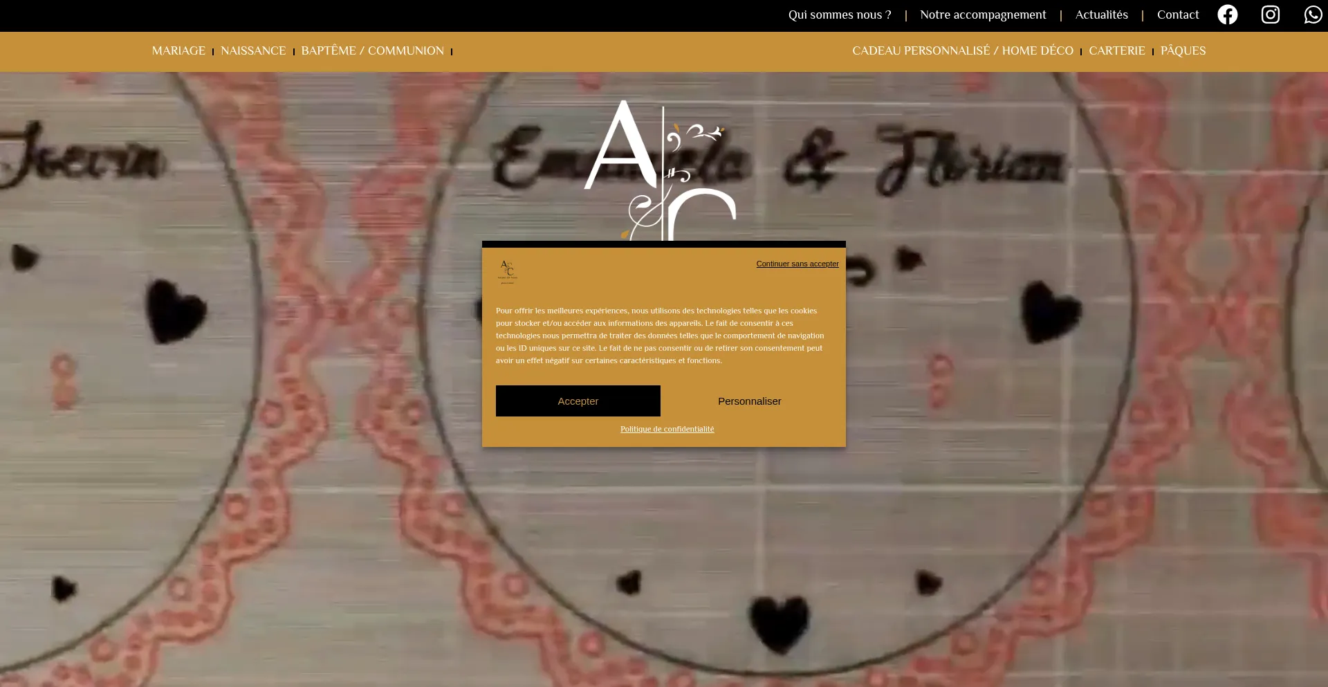 Website screenshot of Autourdenouscreations.fr