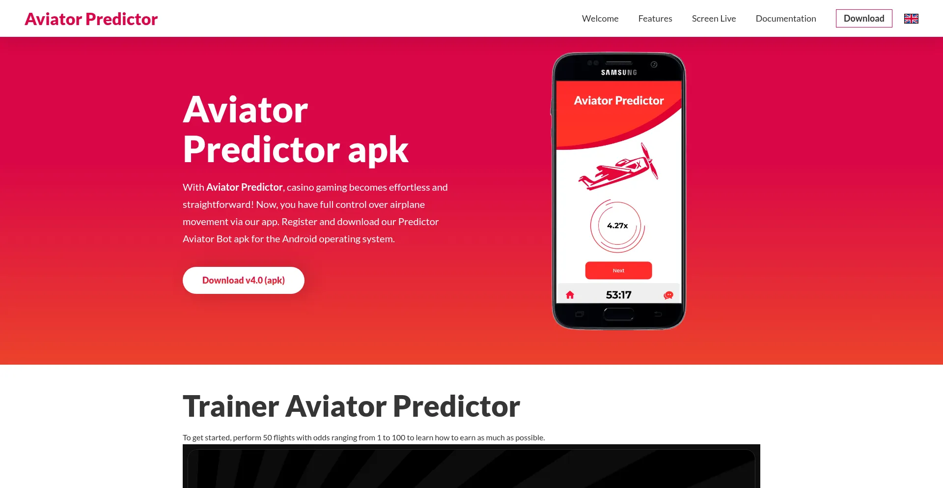 Website screenshot of Aviatorpredicto.com