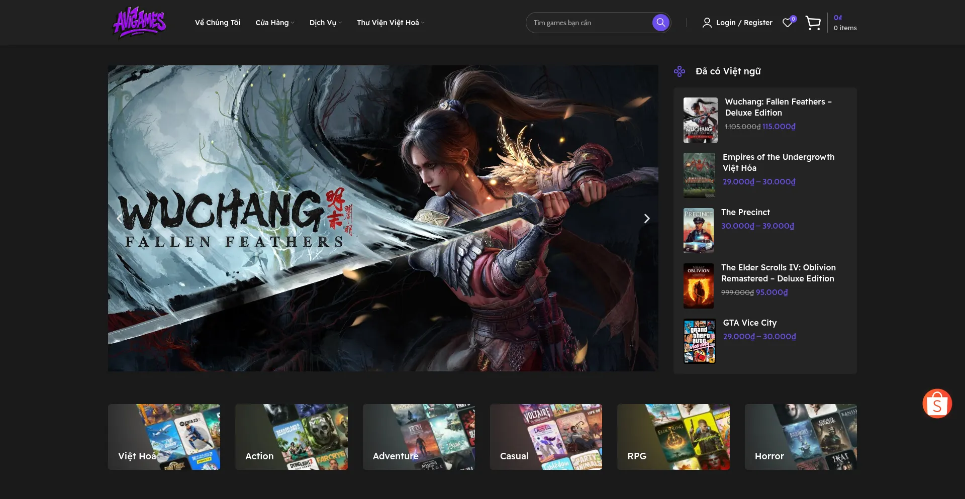 Website screenshot of Avigames.net