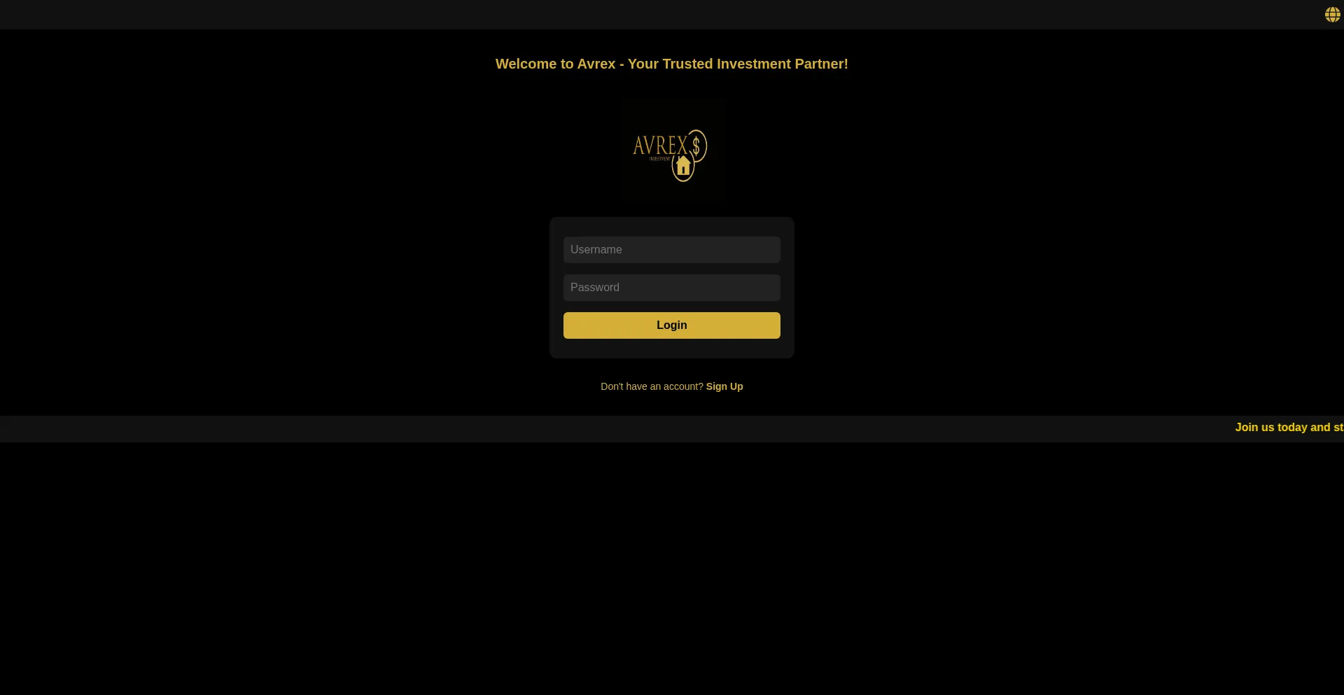Website screenshot of Avrex.top