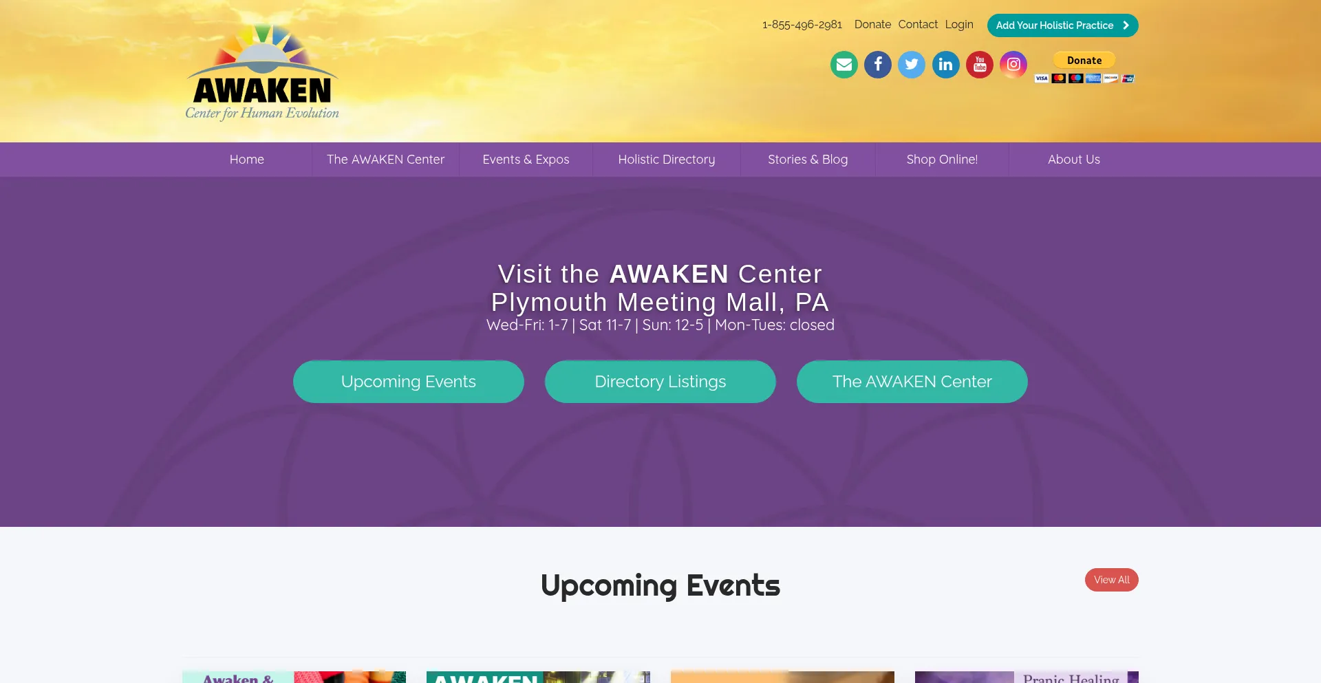 Website screenshot of Awakenche.org