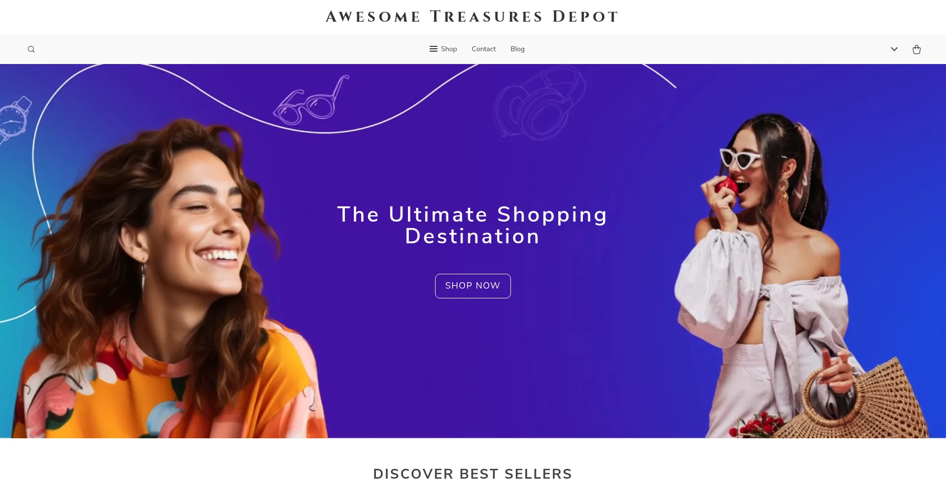 Website screenshot of Awesometreasuresdepot.shop