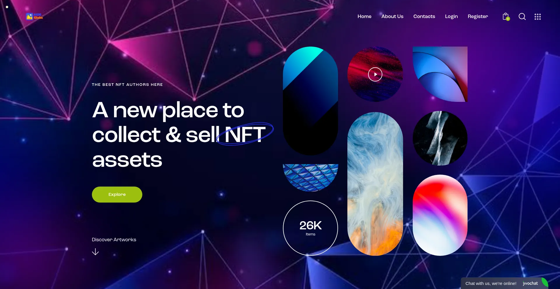 Website screenshot of Axieglobe.com