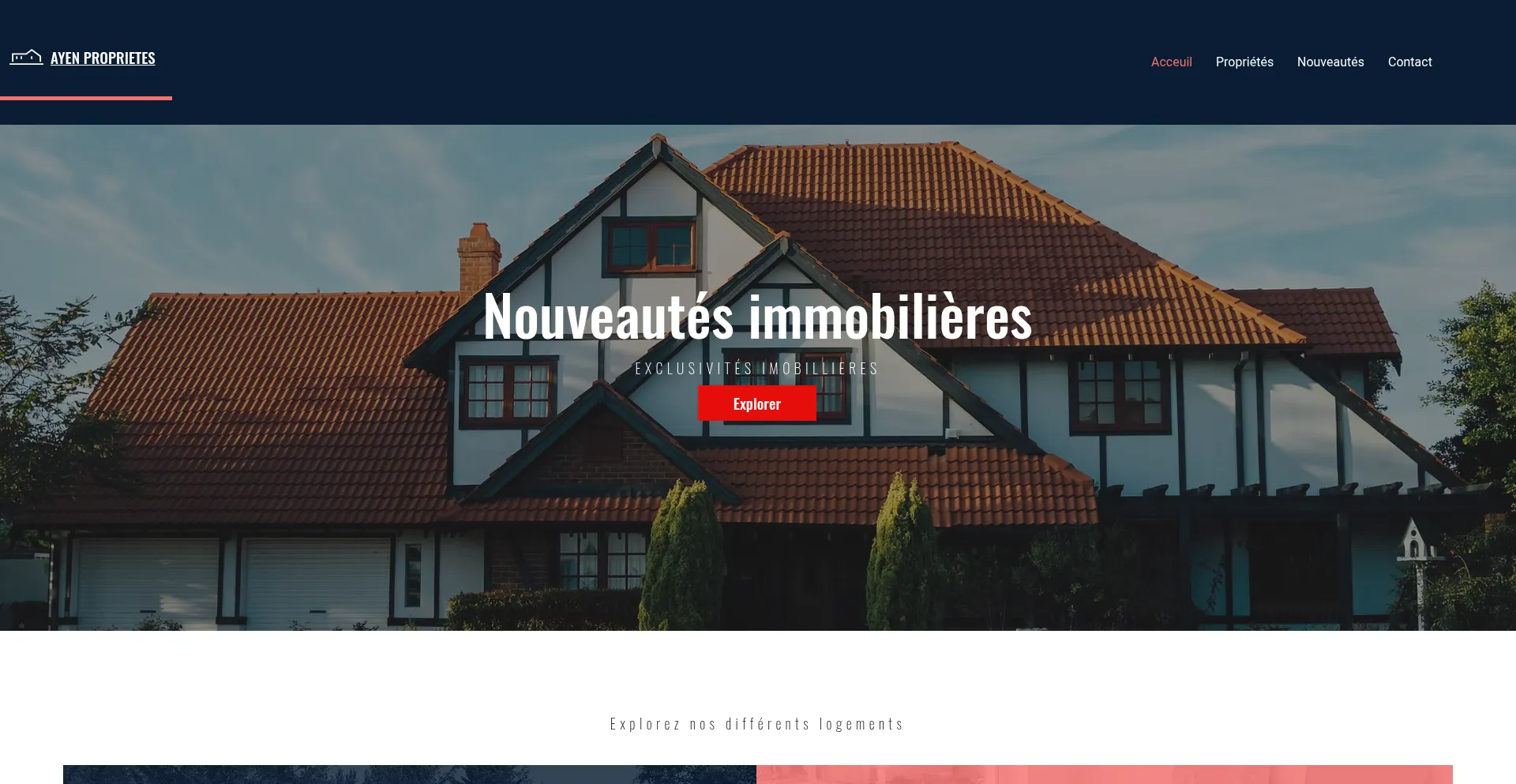 Website screenshot of Ayenproprietes.online