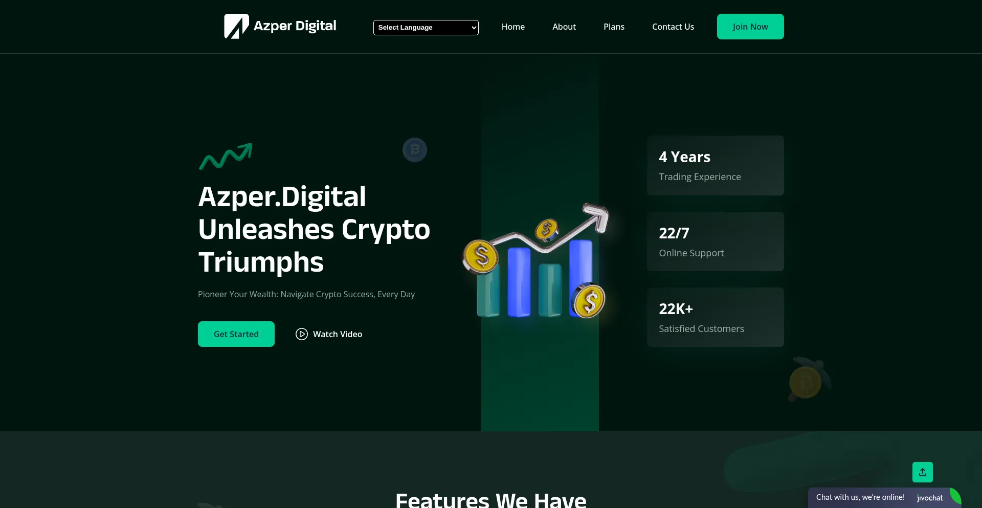 Website screenshot of Azper.digital