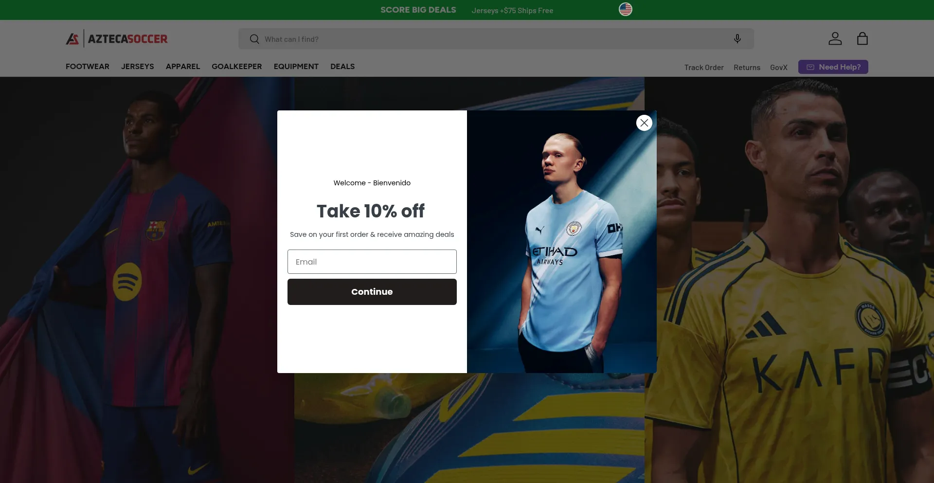 Aztecasoccer.com Screenshot
