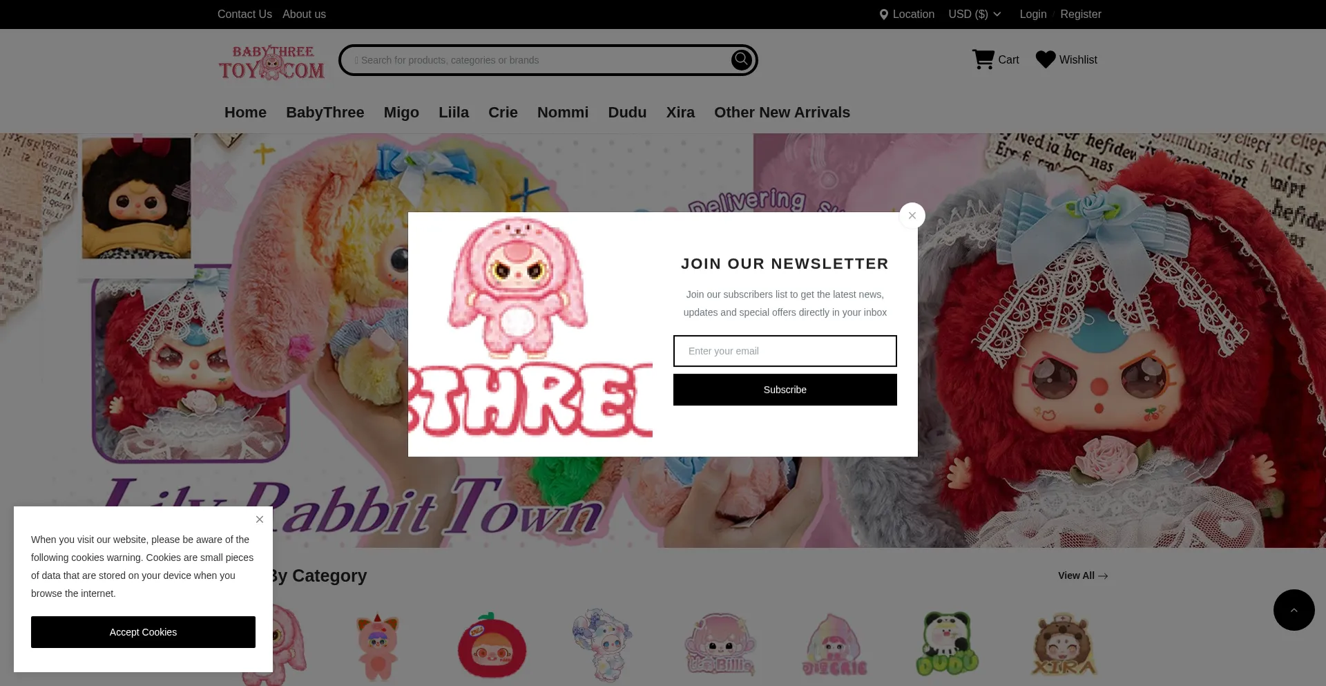Website screenshot of Babythreetoy.com
