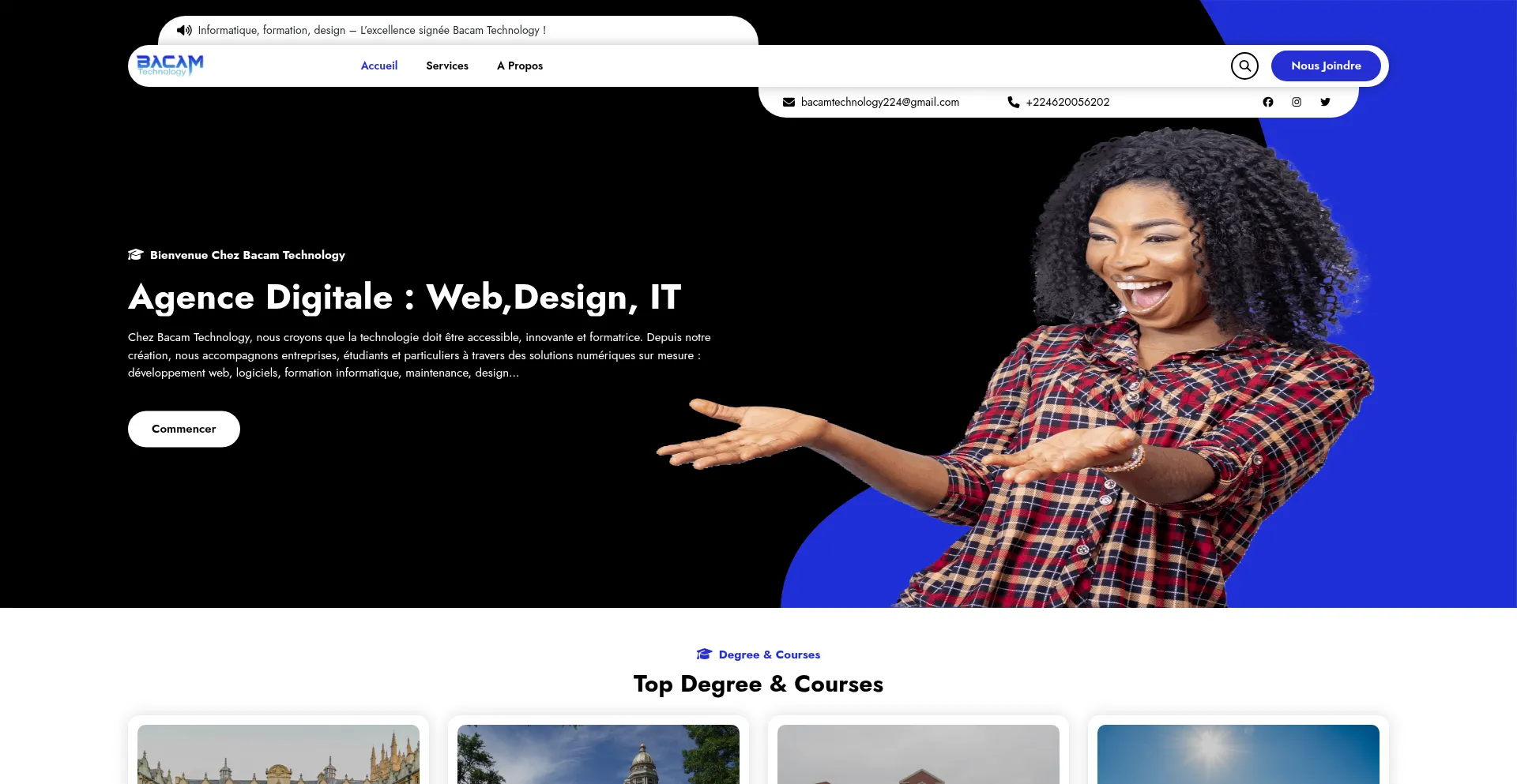 Website screenshot of Bacamtechnology224.com